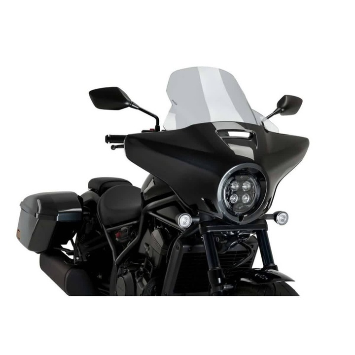PUIG túra szélvédő, világos füst, 4mm, UV-álló, egyszerű beszerelés, motorkerékpárhoz, Honda Rebel touring