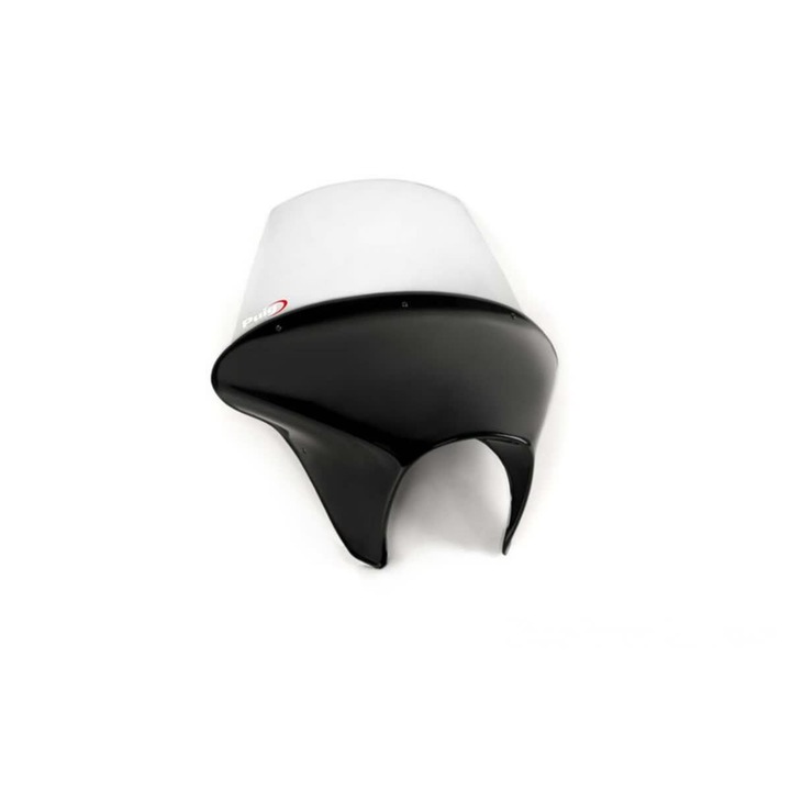 Предно стъкло PUIG Batwing SML Touring, прозрачно, 490x480мм, матово черно ABS закрепване, включен монтажен комплект, за Indian Bobber Scout