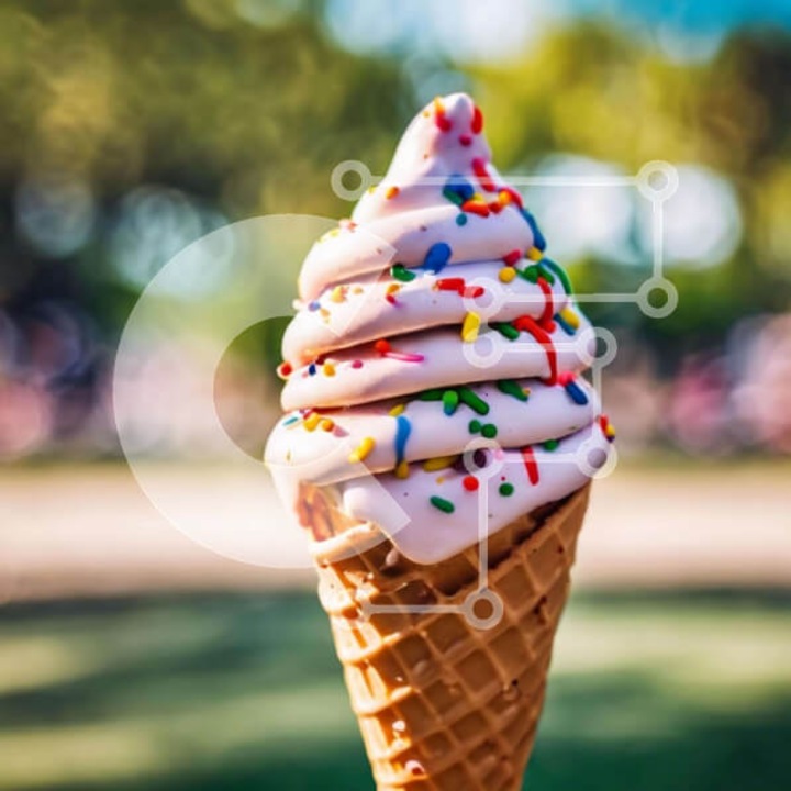 Puzzle din lemn Intrahome, 10x10 cm, 25 piese, imagine cu inghetata multicolora, cutie din lemn wenge