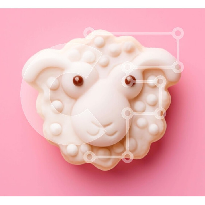 Puzzle din lemn Intrahome, mpiskoto in schema probatului, roz, 10x10 cm, 25 piese, cutie din lemn wenge.