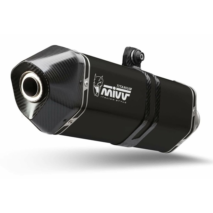 Dupla Slip-on kipufogó MIVV Speed Edge, fekete titán, hatszögletű forma, karbon szálas kupak, SUZUKI GSX-R 1300 HAYABUSA