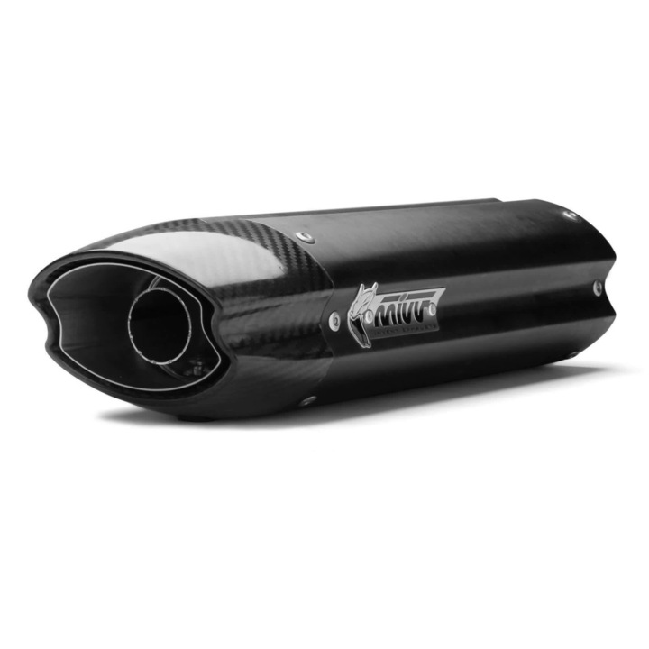 MIVV duplakipufogó, "Black Moon" hatású fekete, Yamaha FZ6/FZ6 Fazer, könnyű beszerelés