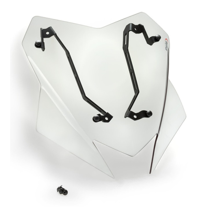 Parbriz sport transparent PUIG 390x365mm, material MPPA, protectie UV, certificat TUV pentru Ducati