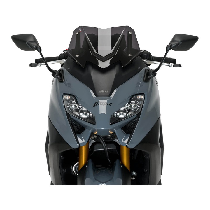Спортно предно стъкло PUIG v-tech, тъмно опушено, 350x415mm, материал MPPA, дебелина 4mm