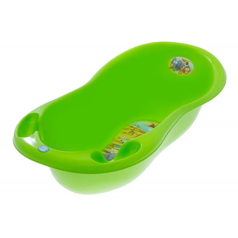 Cadita copii plastic 86 cm Safari, Verde cu senzor de temperatura