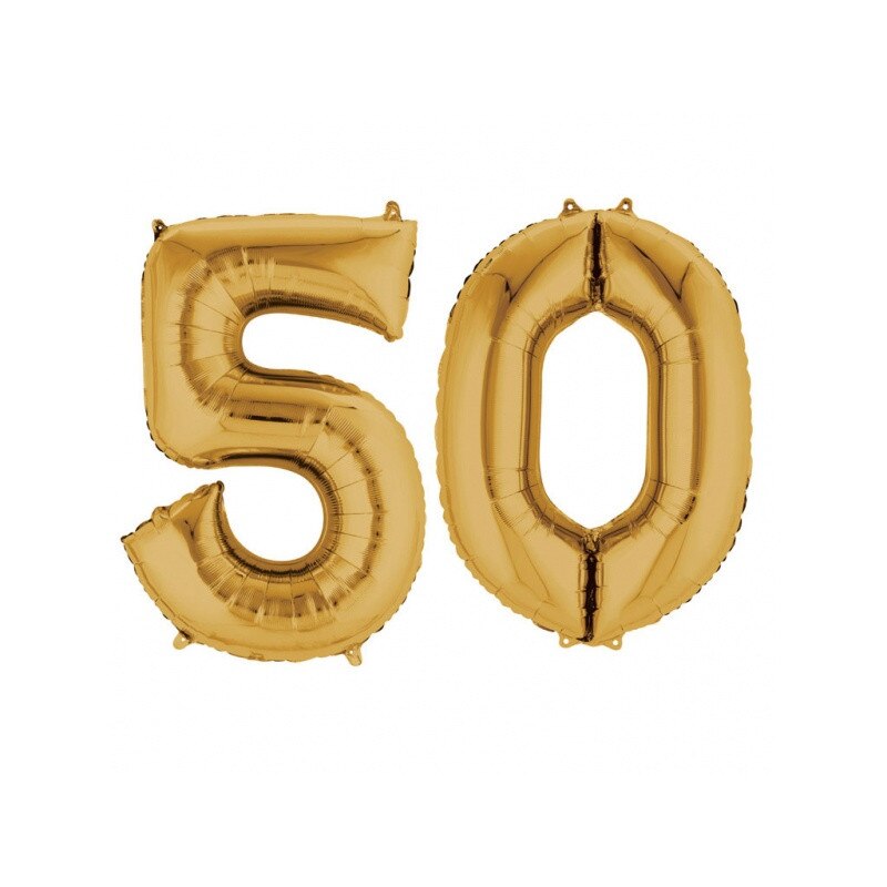 Pachet baloane folii mari numarul 50 auriu - 86cm, Amscan 33873