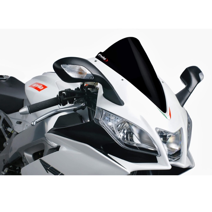 Parbriz PUIG Z-Racing negru 365x270mm, certificat ABE, pentru Aprilia