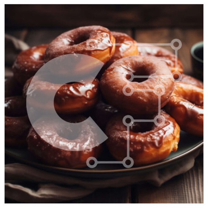 Puzzle din lemn Intrahome, 25 piese, nonti glasate cu cafea pe masa din lemn, 10x10cm, cutie din lemn wenge