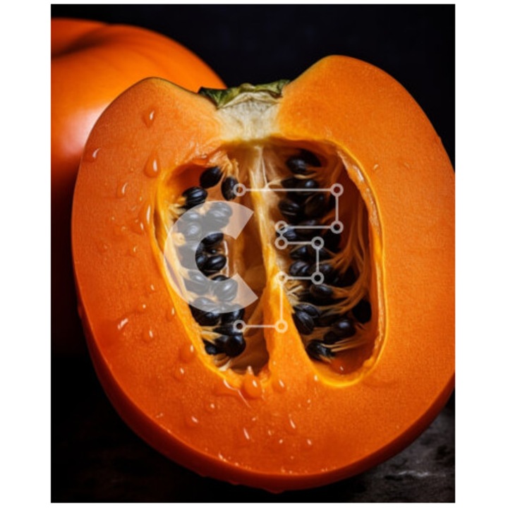 Puzzle din lemn Intrahome - Orima portocalie pe masa neagra, 10x10 cm, 25 piese, set in cutie de lemn