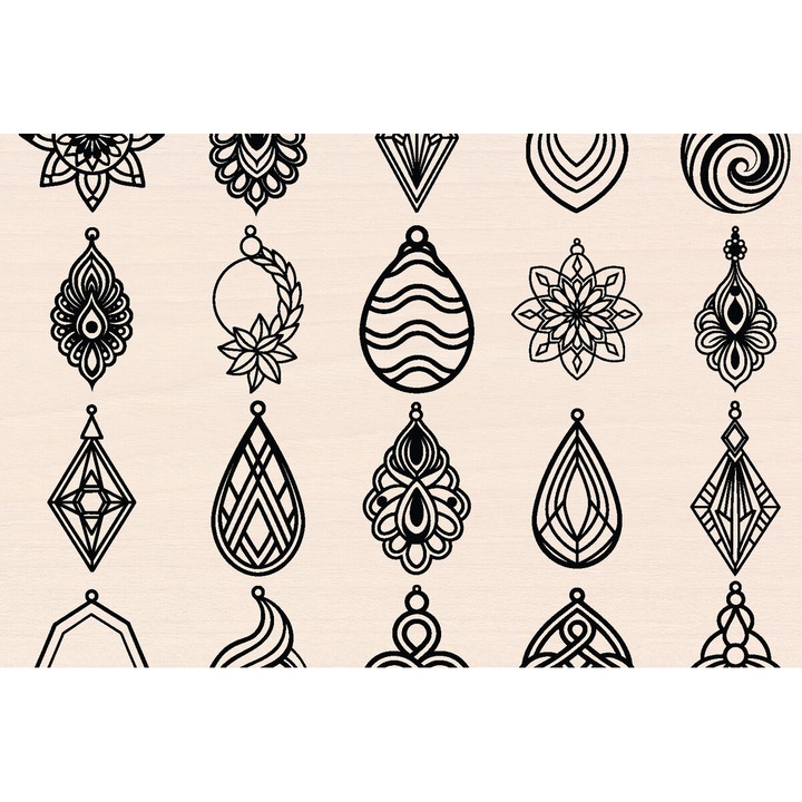 Set 22 Skoularikia gamou, Intrahome, Plywood 3mm-4mm, 3000x3000cm, pentru decorare si proiecte DIY