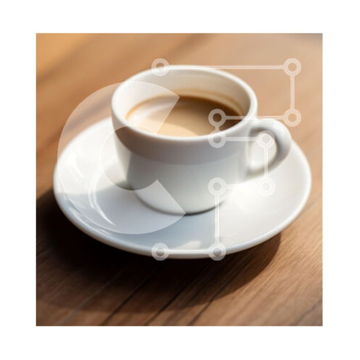 Puzzle din lemn Intrahome - Phlitzani cafea pe masa din lemn, 25 piese, 10x10 cm, cutie din lemn wenge