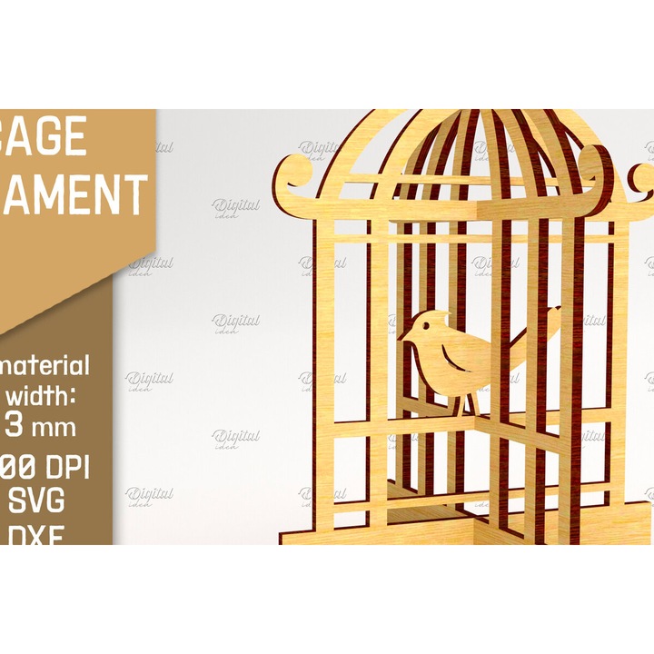 Stol tridimensional din plywood 3mm-4mm, 8x8 cm, pentru decoratiuni, set, Intrahome