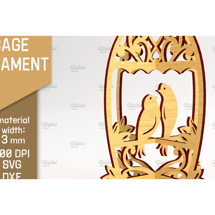 Stol tridimensional din plywood 3mm-4mm, 8x8 cm, pentru decoratiuni, set, Intrahome