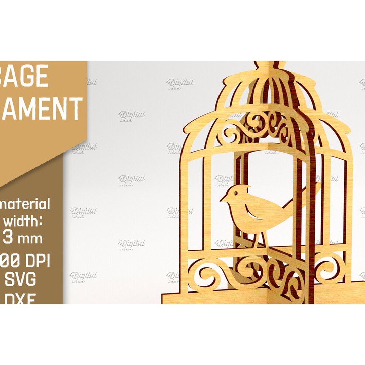 Stol tridimensional din plywood 3mm-4mm, 8x8 cm, pentru decoratiuni, set, Intrahome