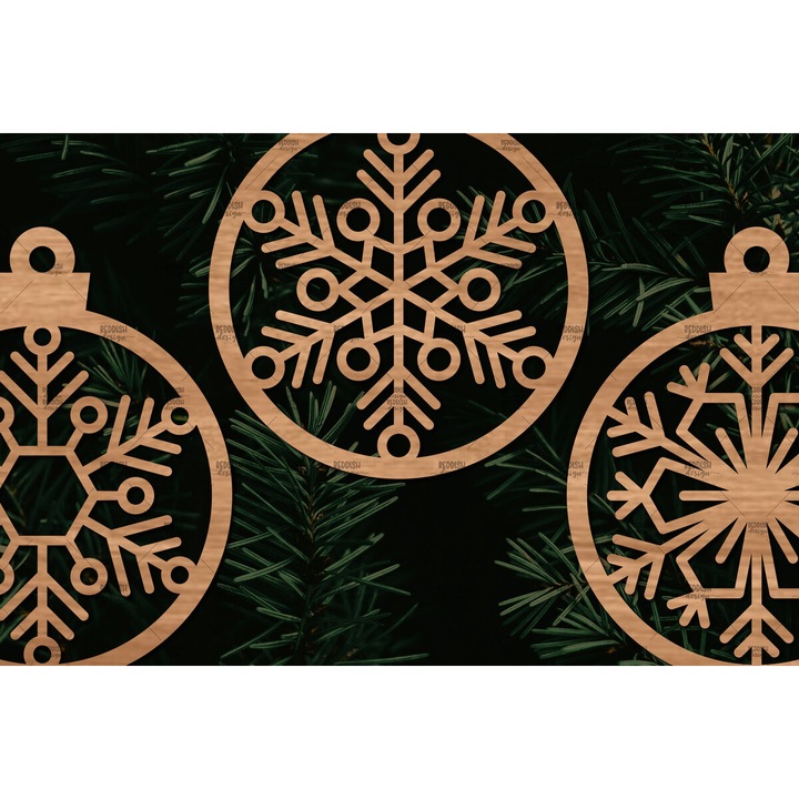 Set de 3 suporturi rotunde din lemn cu niphada, 8x8 cm, Intrahome
