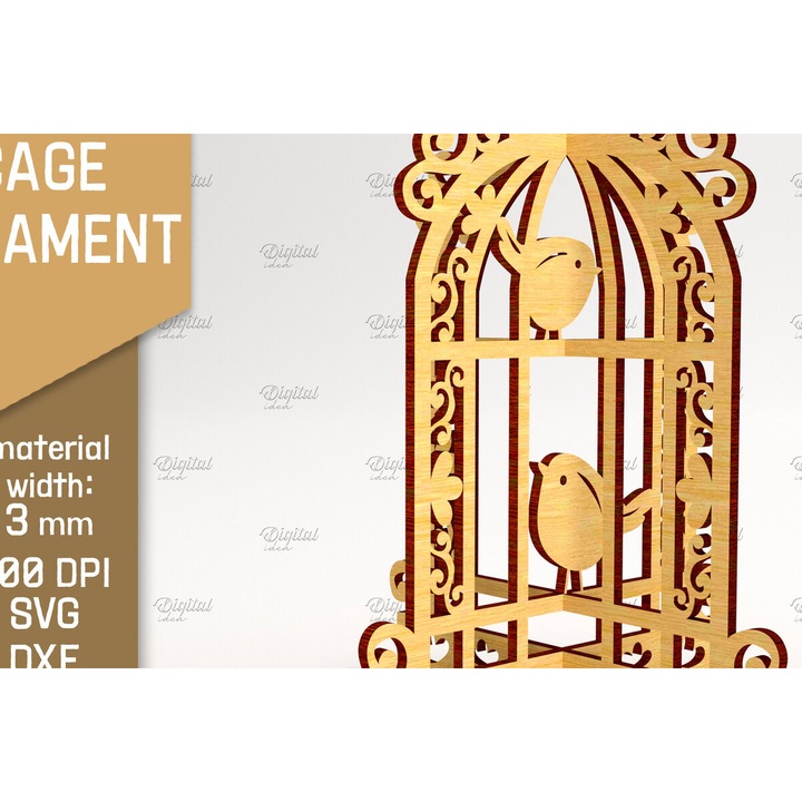 Stolidi tridimensionale din plywood, Intrahome, 8x8 cm, pentru decorare si proiecte DIY