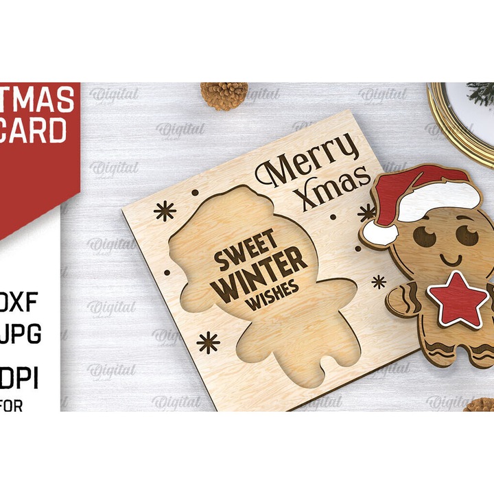 Felicitari, set de 3D, Intrahome, dimensiune 15x15 cm, din plywood 3mm-4mm, pentru decoratiuni si proiecte DIY