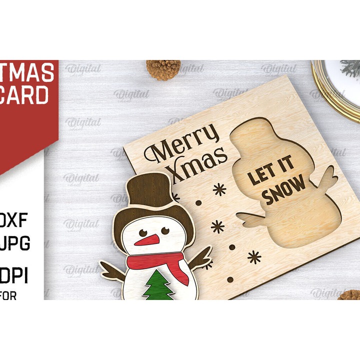 Felicitari set 3D din lemn, Intrahome, 15x15 cm, pentru decoratiuni si proiecte DIY