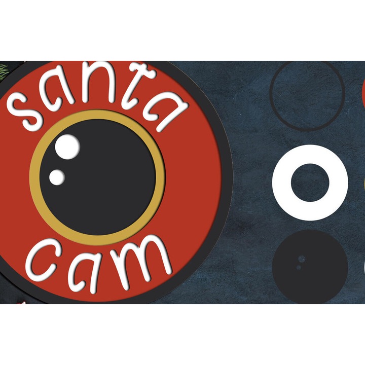 Stolidi tridimensional de Craciun cu camera, Intrahome, 8x8 cm, din plywood 3mm-4mm, set