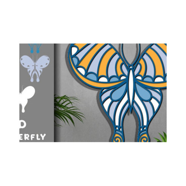 Sabloane decorative pereti, Intrahome, protypo trisdiastates petaloudas, 40x40 cm, din plywood 3mm-4mm