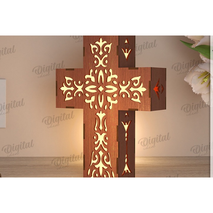 Lampa din lemn stratificat, Intrahome, 30x20 cm, pentru decorare si proiecte DIY, maro