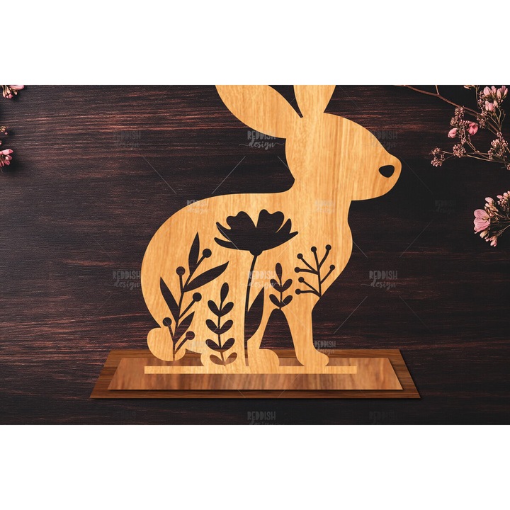 Taietura tridimensionala din plywood pentru decorare, Intrahome, 15x15 cm, ideala pentru proiecte DIY, Paste