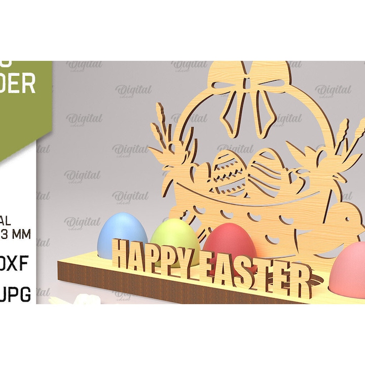 Set suporturi decorative din lemn pentru Paste, Intrahome, 15x15 cm, din plywood 3mm-4mm