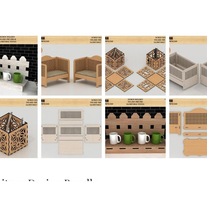 Casa de papusi 3D, Intrahome, din plywood 3mm-4mm, 30x20 cm, pentru decorare si proiecte DIY
