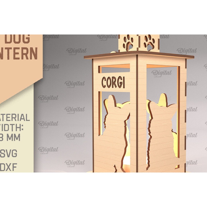 Lampa din lemn cu laser, Intrahome, 30x20 cm, pentru decoratiuni si proiecte DIY