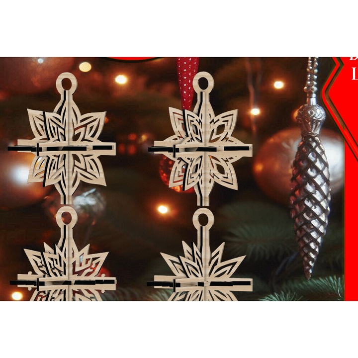 Set 3D Christougenniatikon Asterion, Intrahome, 1x1 cm, Plywood 3mm-4mm, pentru decoratiuni si proiecte DIY