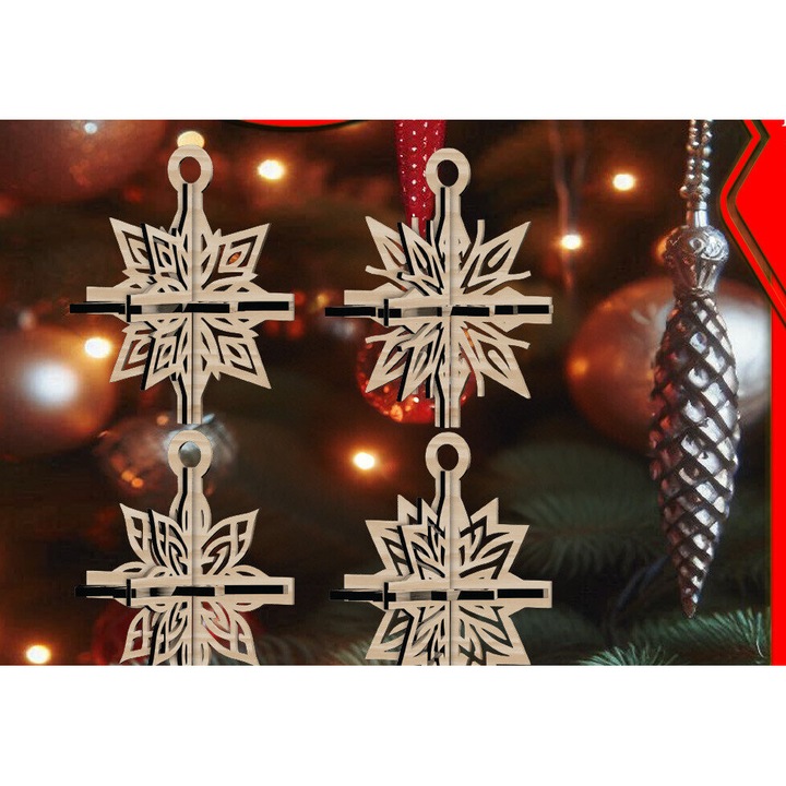 Set 3D Christougenniatikon Asterion, Intrahome, 1x1 cm, Plywood 3mm-4mm, pentru decoratiuni si proiecte DIY