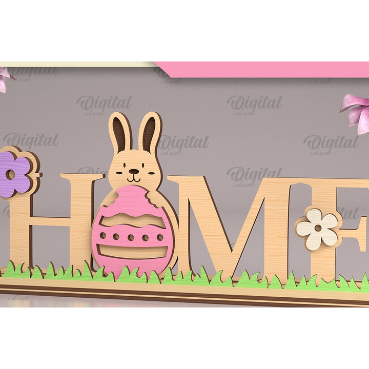 Stant tridimensional de Paste, Intrahome, 15x15 cm, din plywood 3mm-4mm, pentru decoratiuni si proiecte DIY