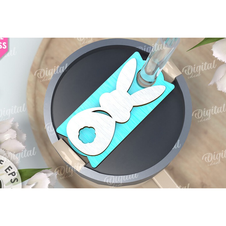 Decoratiune de Paste, Intrahome, Taiere tridimensionala, 15x15 cm, din plywood 3mm-4mm