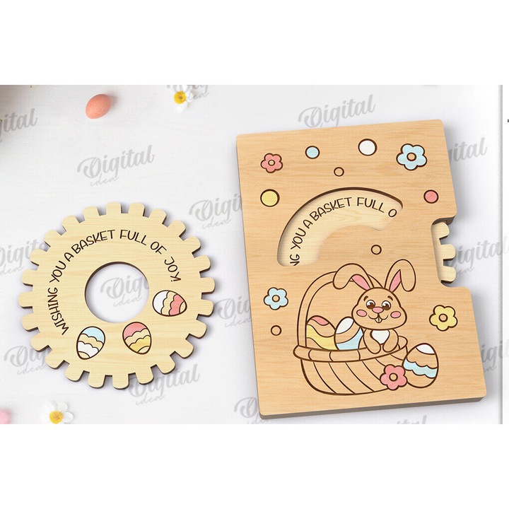 Felicitari set 3D din lemn, Intrahome, 15x15 cm, pentru decoratiuni si proiecte DIY