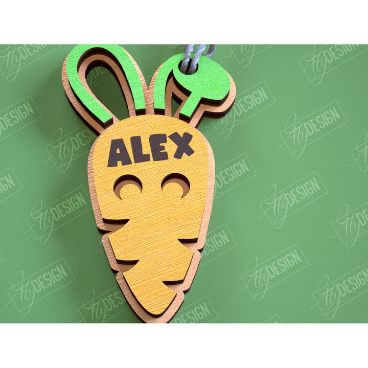 Eticheta tridimensionala de Paste din lemn, Intrahome, 15x15 cm, pentru decoratiuni si proiecte DIY