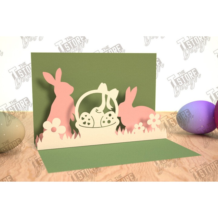 Felicitare Trisdiastate Paschaline Anadyomene, 15x15 cm, Plywood 3mm-4mm, Multicolor