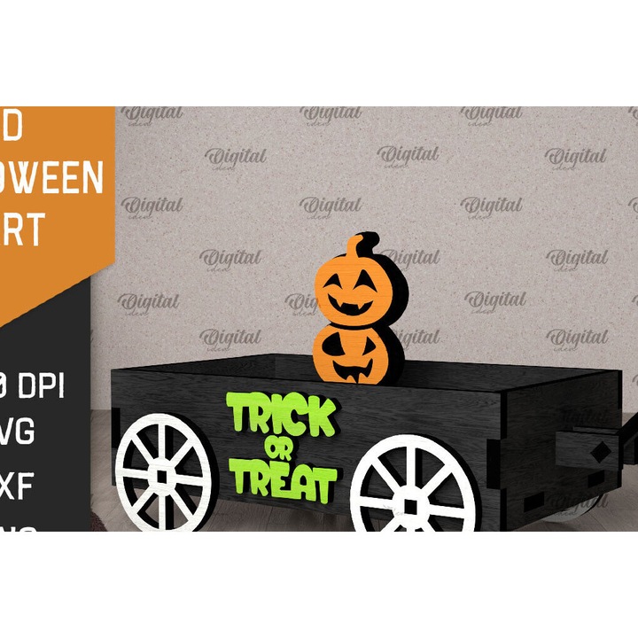 Caruta 3D din plywood cu laser, Intrahome, 15x15 cm, pentru decoratiuni si proiecte DIY