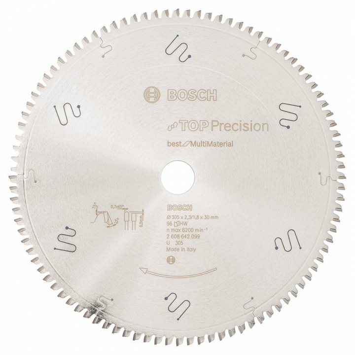 Диск за циркулярен трион Bosch, Top Precision Best for Multi Material, 305 x 30 mm, 96 зъба
