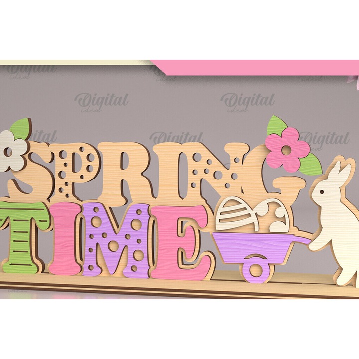 Stant tridimensional de Paste din lemn, Intrahome, 15x15 cm, 3mm-4mm, pentru decoratiuni si proiecte DIY