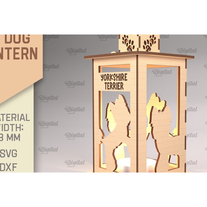 Lampa din lemn cu laser, Intrahome, 30x20 cm, pentru decoratiuni si proiecte DIY