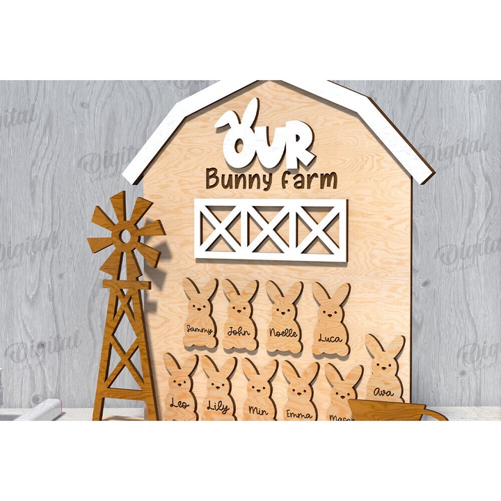 Diagrama tridimensionala pascalina din lemn, Intrahome, 15x15 cm, pentru decoratiuni si proiecte DIY