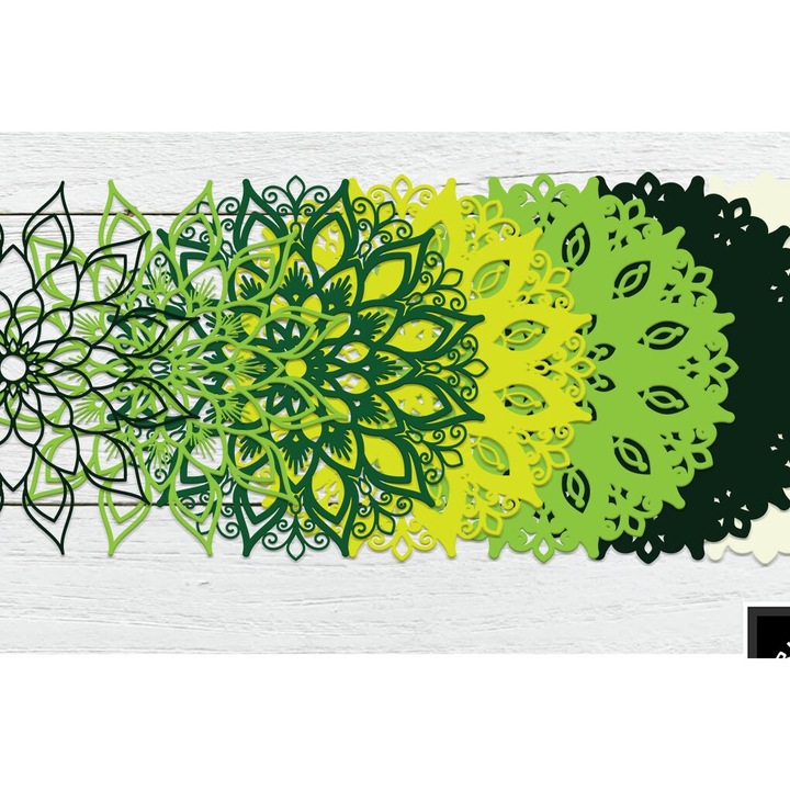 Tablou 3D Mandala Stratificat Vol 3, Intrahome, 30x30 cm, Plywood 3mm-4mm, pentru decorare si proiecte DIY