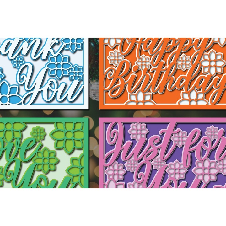 Set de carti tridimensionale din placaj, Intrahome, 15x15 cm, pentru decoratiuni si proiecte DIY