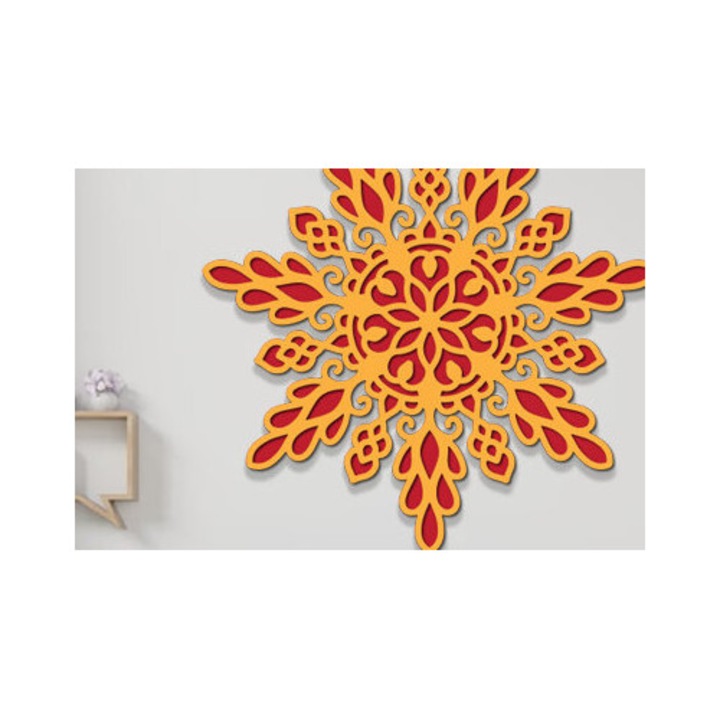 Design Mandala 3D Stratificat, Intrahome, Plywood 3mm-4mm, 30x30 cm