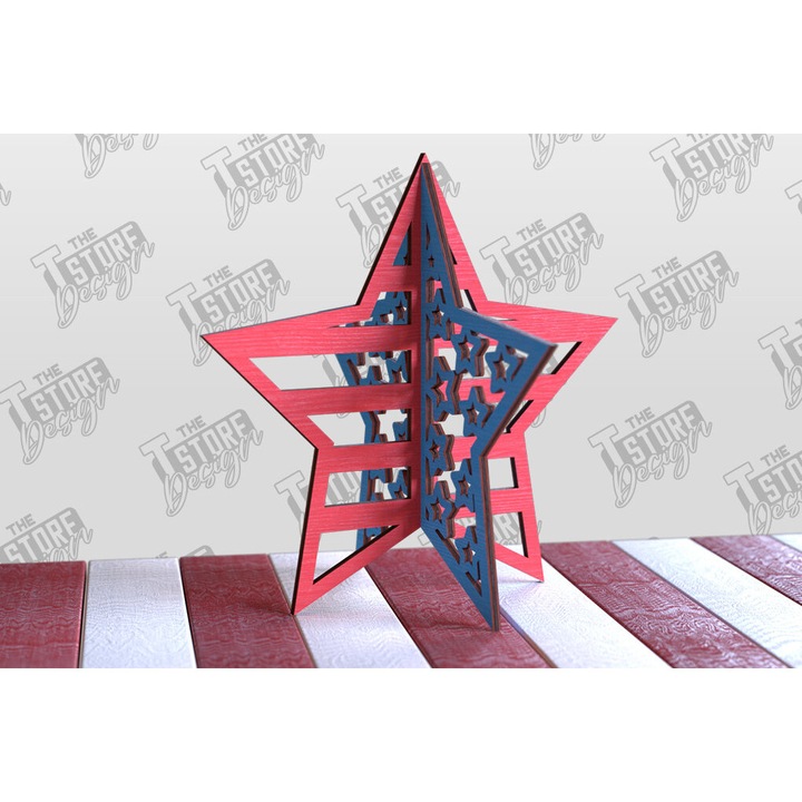 Stele patriotice 3D, Intrahome, 15x15 cm, din plywood, set decorativ