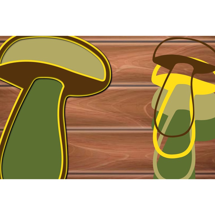 Decoratiune 3D din lemn, Intrahome, ciuperci stratificate, 15x15 cm, set pentru taiere cu plotter