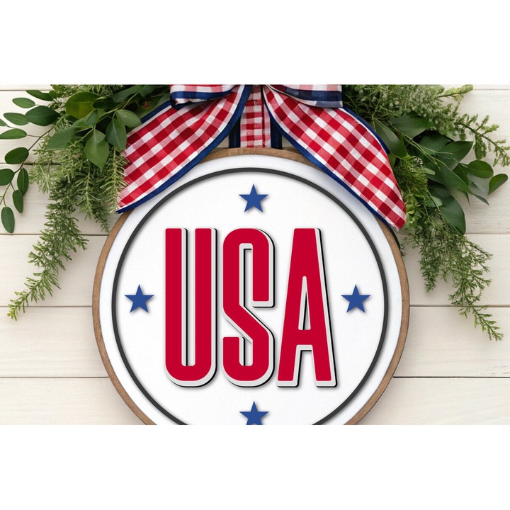 Design usa 4 Iouliou USA, Intrahome, 40x40 cm, din plywood 3mm-4mm, pentru decorare si proiecte DIY