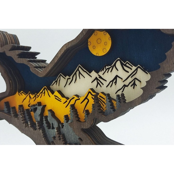 Set de 6 ornamente de Craciun din lemn, Intrahome, 8x8 cm, din plywood 3mm-4mm