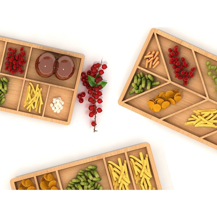 Set 6 placi lemn, Intrahome, 30x20 cm, din plywood 3mm-4mm, pentru decoratiuni si proiecte DIY