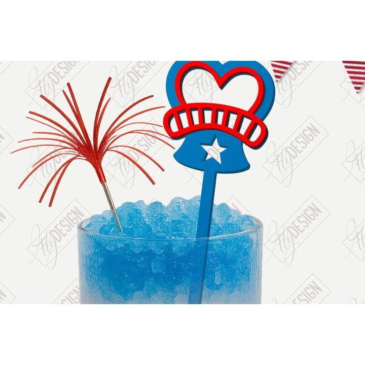 Set 4 bete de amestec pentru bauturi, Intrahome, din plywood, 15x15 cm, design geometric